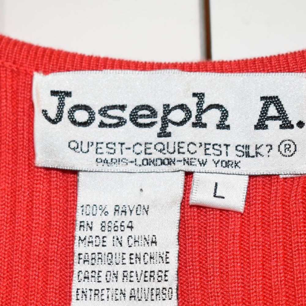 Joseph A. Red Ruffle Tank Size L - Picture 3 of 3